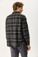 Erkek Regular Fit Ekose Gömlek - Siyah