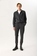 Erkek Regular Fit Ekose Gömlek - Siyah