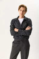 Erkek Regular Fit Ekose Gömlek - Siyah