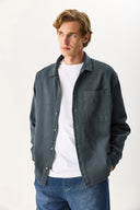 Erkek Regular Fit Gabardin Gömlek %100 Pamuk - Antrasit