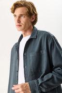 Erkek Regular Fit Gabardin Gömlek %100 Pamuk - Antrasit