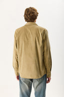 Erkek Regular Fit İnce Kadife Gömlek %100 Pamuk - Vizon