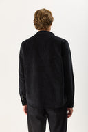 Erkek Regular Fit Kadife Dış Gömlek %100 Pamuk - Siyah