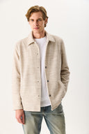 Erkek Regular Fit Önü Çıtçıtlı Yünlü Ceket - Gri