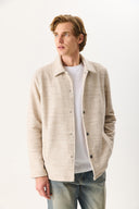 Erkek Regular Fit Önü Çıtçıtlı Yünlü Ceket - Gri