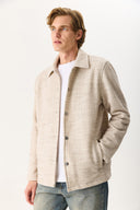 Erkek Regular Fit Önü Çıtçıtlı Yünlü Ceket - Gri