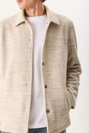 Erkek Regular Fit Önü Çıtçıtlı Yünlü Ceket - Gri