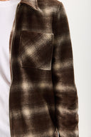 Erkek Regular Fit Önü Fermuarlı Desenli Ceket - Kahverengi