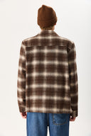 Erkek Regular Fit Önü Fermuarlı Desenli Ceket - Kahverengi