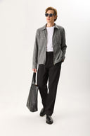 Erkek Regular Fit Önü Fermuarlı Yünlü Ceket - Antrasit