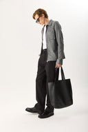 Erkek Regular Fit Önü Fermuarlı Yünlü Ceket - Antrasit