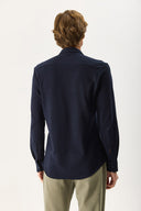 Erkek Regular Fit Pike Örme Gömlek %100 Pamuk - Lacivert