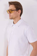 Erkek Regular Fit Polo Yakalı Tişört - Beyaz