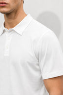 Erkek Regular Fit Polo Yakalı Tişört-Beyaz