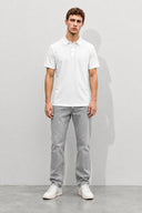 Erkek Regular Fit Polo Yakalı Tişört-Beyaz