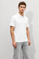 Erkek Regular Fit Polo Yakalı Tişört-Beyaz