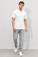 Erkek Regular Fit Polo Yakalı Tişört-Beyaz