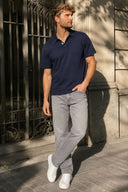 Erkek Regular Fit Polo Yakalı Tişört-Lacivert