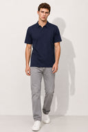Erkek Regular Fit Polo Yakalı Tişört-Lacivert