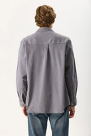 Erkek Regular Fit Yıkamalı Cep Detaylı Gömlek - Gri
