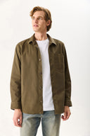 Erkek Regular Fit Yıkamalı Cep Detaylı Gömlek - Haki