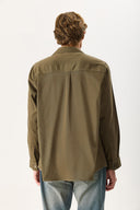 Erkek Regular Fit Yıkamalı Cep Detaylı Gömlek - Haki