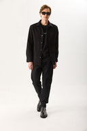 Erkek Regular Fit Yıkamalı Cep Detaylı Gömlek - Siyah