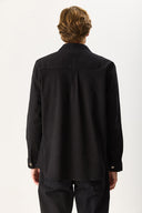 Erkek Regular Fit Yıkamalı Cep Detaylı Gömlek - Siyah