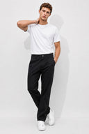 Erkek Richard Slim Fit 5 Cep Gabardin Pantolon %100 Pamuk-Siyah