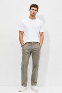 Erkek Richard Slim Fit 5 Cep Gabardin Pantolon %100 Pamuk-Stone