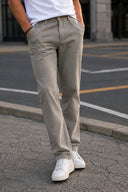 Erkek Richard Slim Fit 5 Cep Gabardin Pantolon %100 Pamuk-Stone