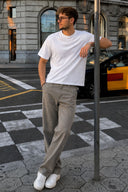 Erkek Richard Slim Fit 5 Cep Gabardin Pantolon %100 Pamuk-Stone