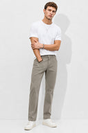 Erkek Richard Slim Fit 5 Cep Gabardin Pantolon %100 Pamuk-Stone