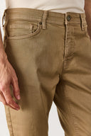 Erkek Richard Slim Fit 5 Cep Parça Boya Pantolon - Camel