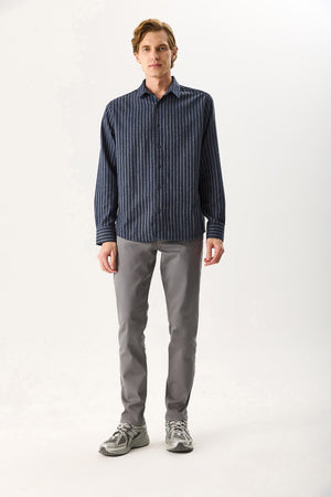 Erkek Richard Slim Fit 5 Cep Parça Boya Pantolon - Gri