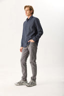 Erkek Richard Slim Fit 5 Cep Parça Boya Pantolon - Gri