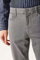 Erkek Richard Slim Fit 5 Cep Parça Boya Pantolon - Gri