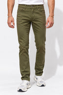 Erkek Richard Slim Fit 5 Cep Parça Boya Pantolon-Haki