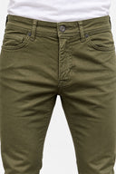 Erkek Richard Slim Fit 5 Cep Parça Boya Pantolon-Haki