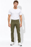 Erkek Richard Slim Fit 5 Cep Parça Boya Pantolon-Haki