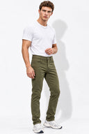 Erkek Richard Slim Fit 5 Cep Parça Boya Pantolon-Haki