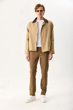 Erkek Richard Slim Fit 5 Cep Parça Boya Pantolon - Kahverengi