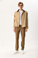 Erkek Richard Slim Fit 5 Cep Parça Boya Pantolon - Kahverengi