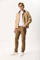 Erkek Richard Slim Fit 5 Cep Parça Boya Pantolon - Kahverengi