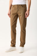 Erkek Richard Slim Fit 5 Cep Parça Boya Pantolon - Kahverengi
