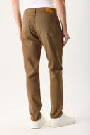 Erkek Richard Slim Fit 5 Cep Parça Boya Pantolon - Kahverengi