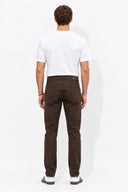 Erkek Richard Slim Fit 5 Cep Parça Boya Pantolon-Kahverengi
