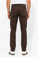 Erkek Richard Slim Fit 5 Cep Parça Boya Pantolon-Kahverengi