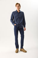 Erkek Richard Slim Fit 5 Cep Parça Boya Pantolon - Lacivert