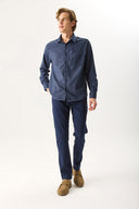 Erkek Richard Slim Fit 5 Cep Parça Boya Pantolon - Lacivert